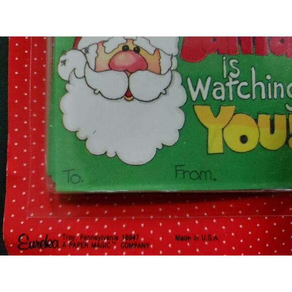 Vintage Eureka Christmas Gift Trims " Please Don't Peek "Tags Rare - Picture 5 of 7